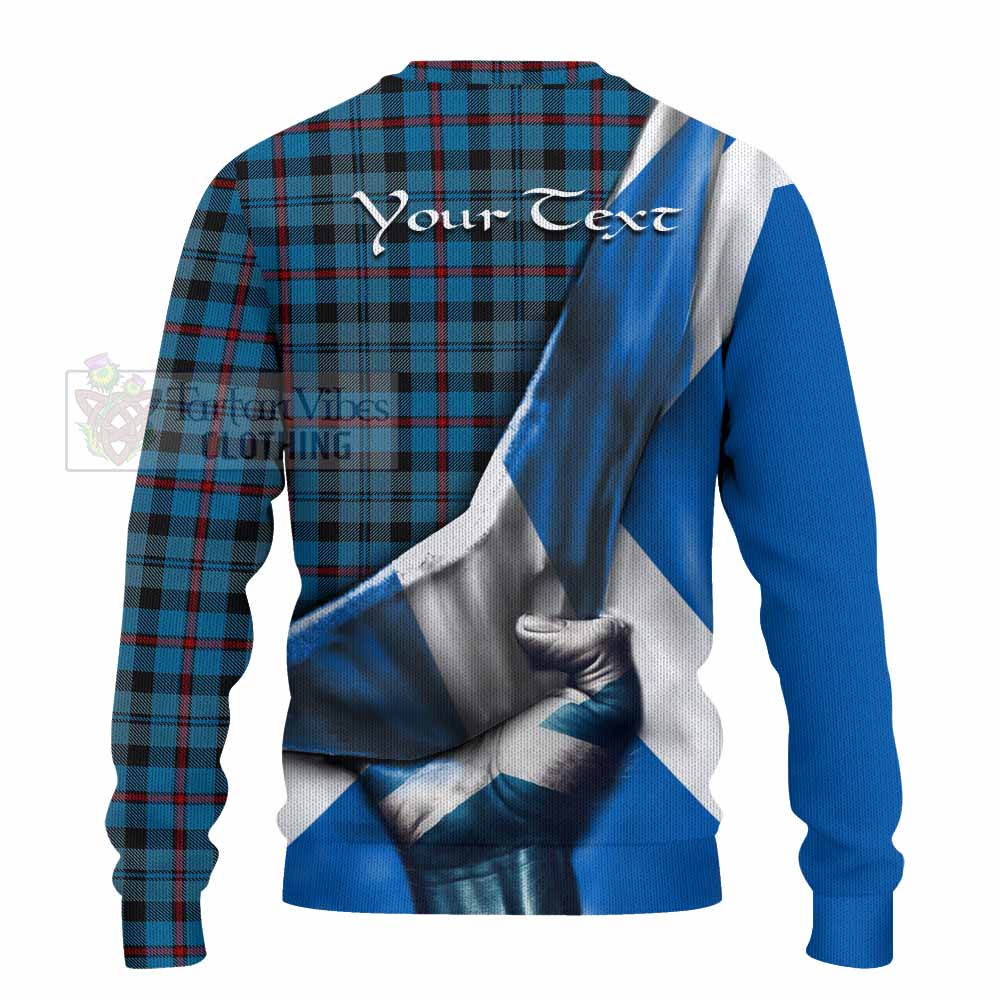 Tartan Vibes Clothing MacCorquodale (McCorquodale) Tartan Knitted Sweater with Family Crest Scotland Patriotic Style