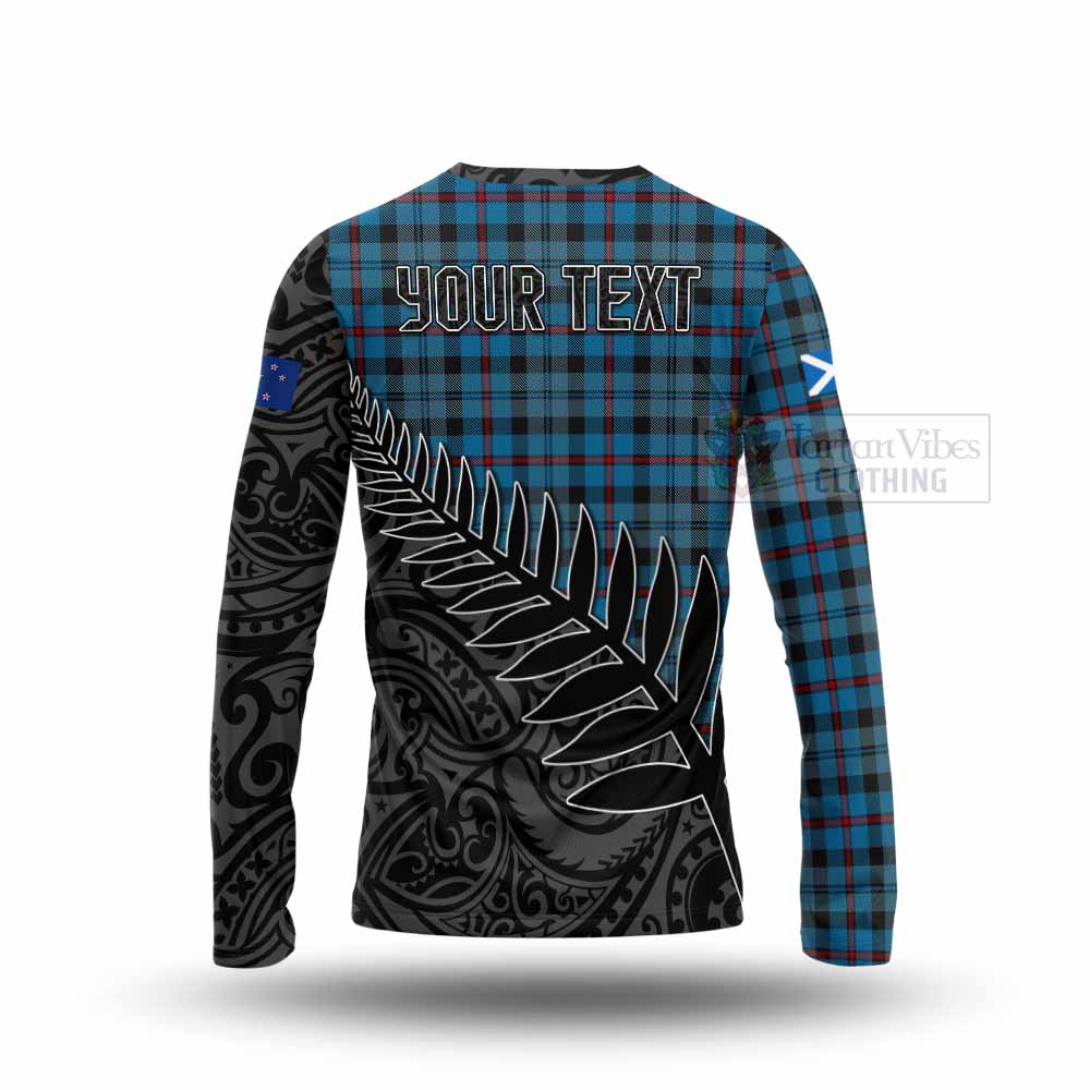 Tartan Vibes Clothing MacCorquodale (McCorquodale) Crest Tartan Long Sleeve T-Shirt with New Zealand Silver Fern Half Style