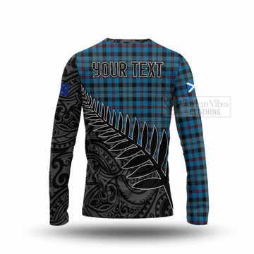 MacCorquodale (McCorquodale) Crest Tartan Long Sleeve T-Shirt with New Zealand Silver Fern Half Style