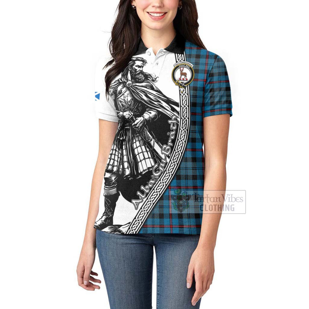 Tartan Vibes Clothing MacCorquodale (McCorquodale) Tartan Clan Crest Women's Polo Shirt with Highlander Warrior Celtic Style