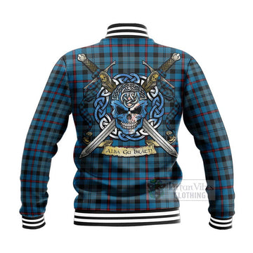 MacCorquodale (McCorquodale) Tartan Baseball Jacket with Family Crest Celtic Skull Style