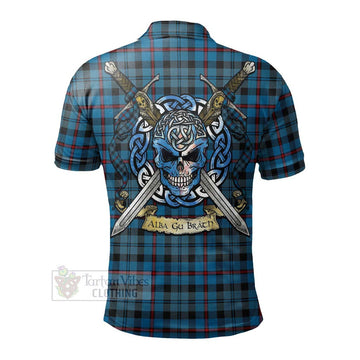 MacCorquodale (McCorquodale) Tartan Polo Shirt with Family Crest Celtic Skull Style