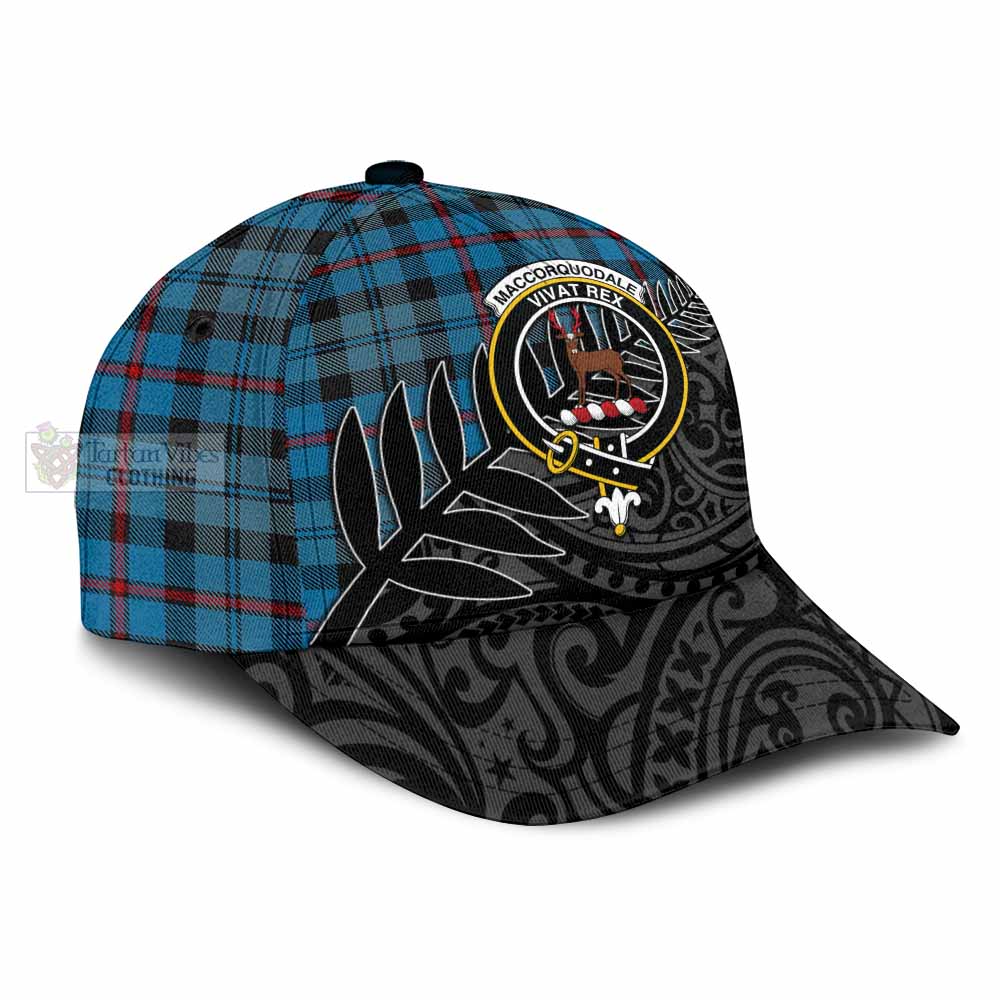 Tartan Vibes Clothing MacCorquodale (McCorquodale) Tartan Classic Cap with New Zealand Silver Fern Half Style