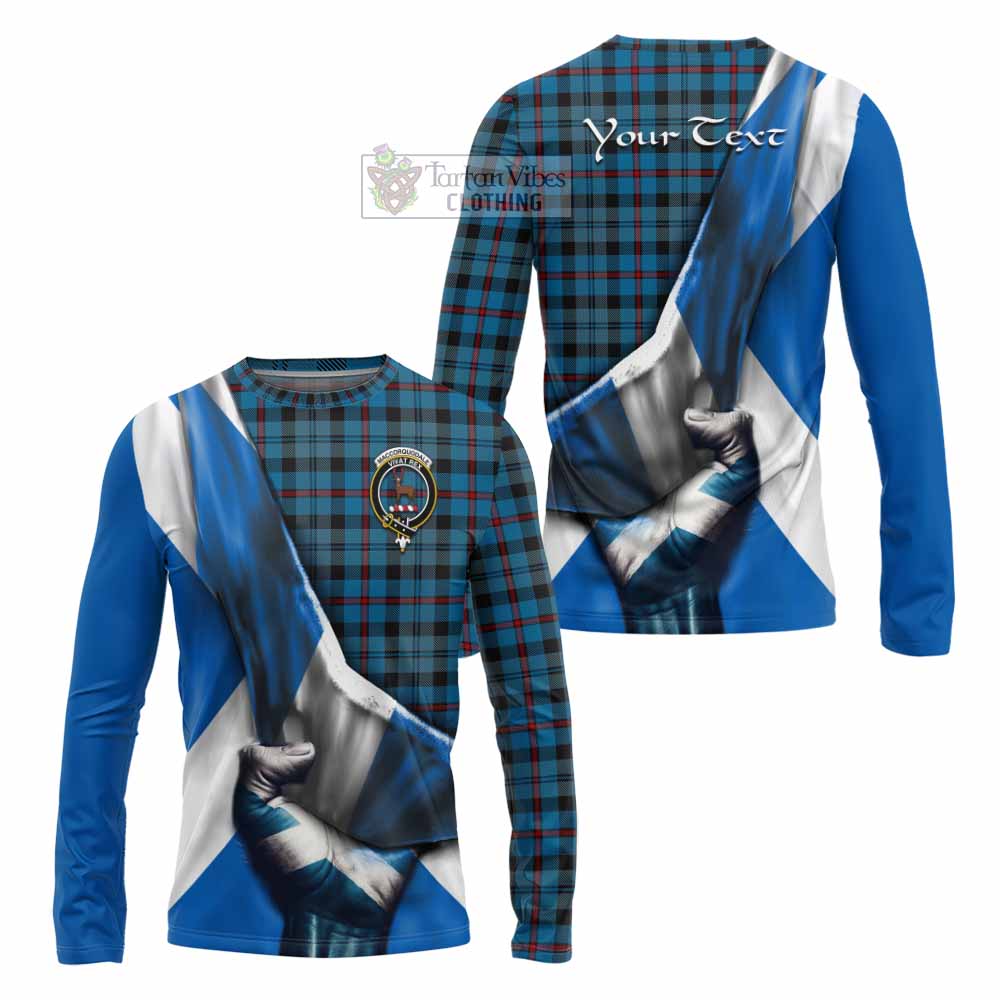 Tartan Vibes Clothing MacCorquodale (McCorquodale) Tartan Long Sleeve T-Shirt with Family Crest Scotland Patriotic Style