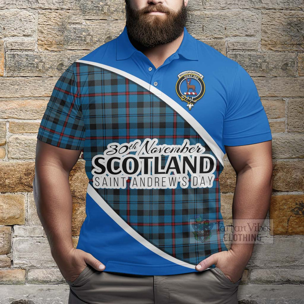 Tartan Vibes Clothing MacCorquodale (McCorquodale) Family Crest Tartan Polo Shirt Celebrate Saint Andrew's Day in Style