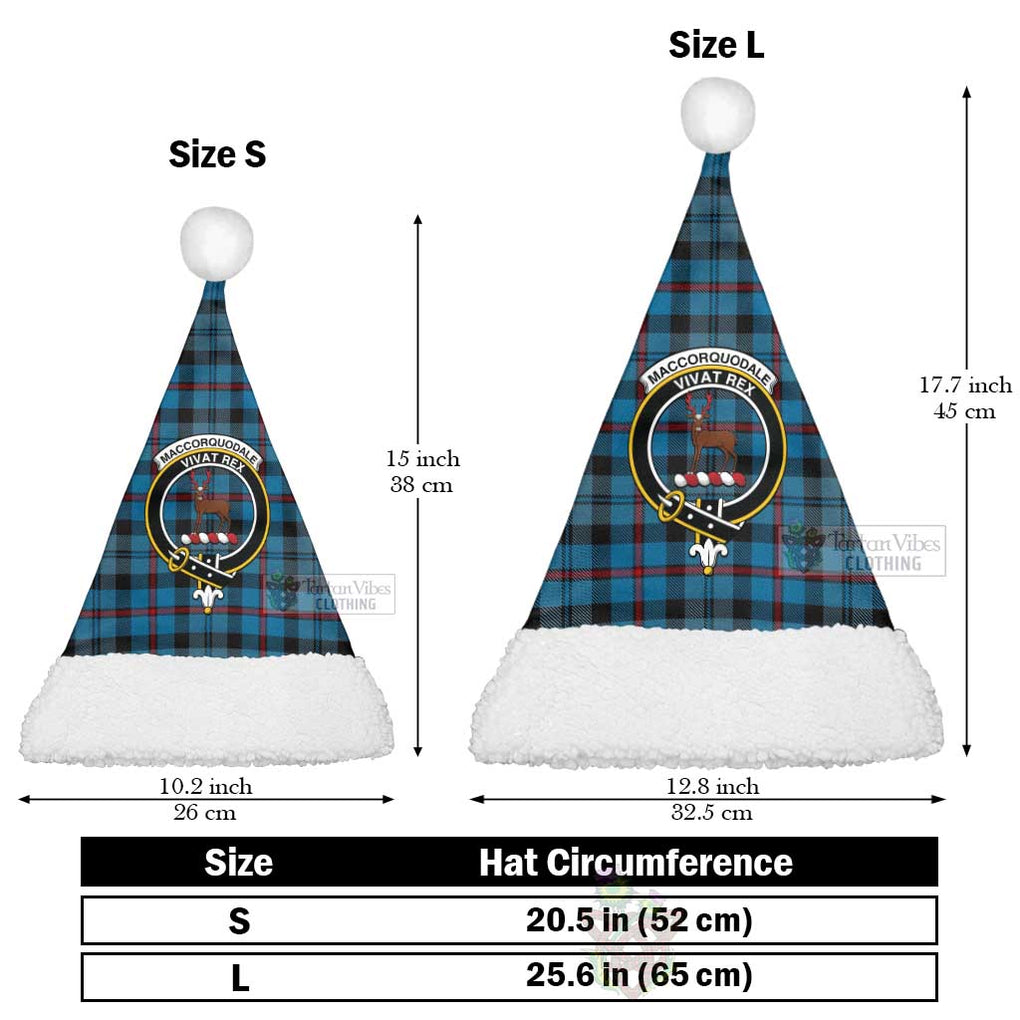 Tartan Vibes Clothing MacCorquodale (McCorquodale) Tartan Christmas Santa Hats with Family Crest