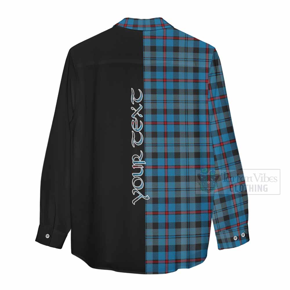 Tartan Vibes Clothing MacCorquodale (McCorquodale) Tartan Women's Casual Shirt with Family Crest and Half Of Me Style