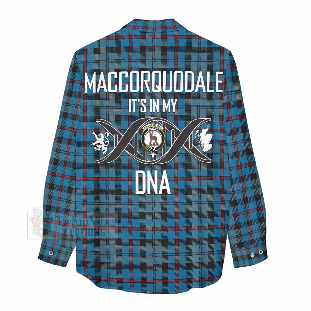 Tartan Vibes Clothing MacCorquodale (McCorquodale) Tartan Women's Casual Shirt with Family Crest DNA In Me Style