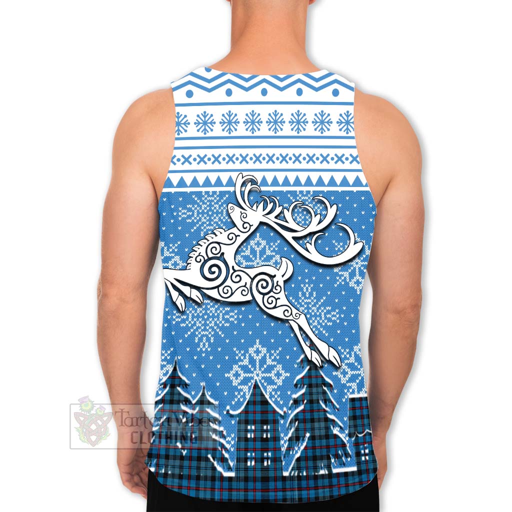 Tartan Vibes Clothing MacCorquodale (McCorquodale) Clan Christmas Men's Tank Top Celtic Reindeer Style