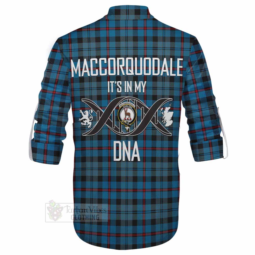 Tartan Vibes Clothing MacCorquodale (McCorquodale) Tartan Ghillie Kilt Shirt with Family Crest DNA In Me Style