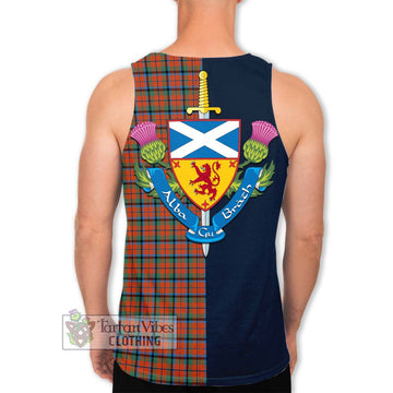 MacCracken Ancient Tartan Men's Tank Top Alba with Scottish Lion Royal Arm Half Style - Tartan Vibes Clothing