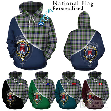 MacCracken Dress Tartan Hoodie with Personalised National Flag and Family Crest Half Style