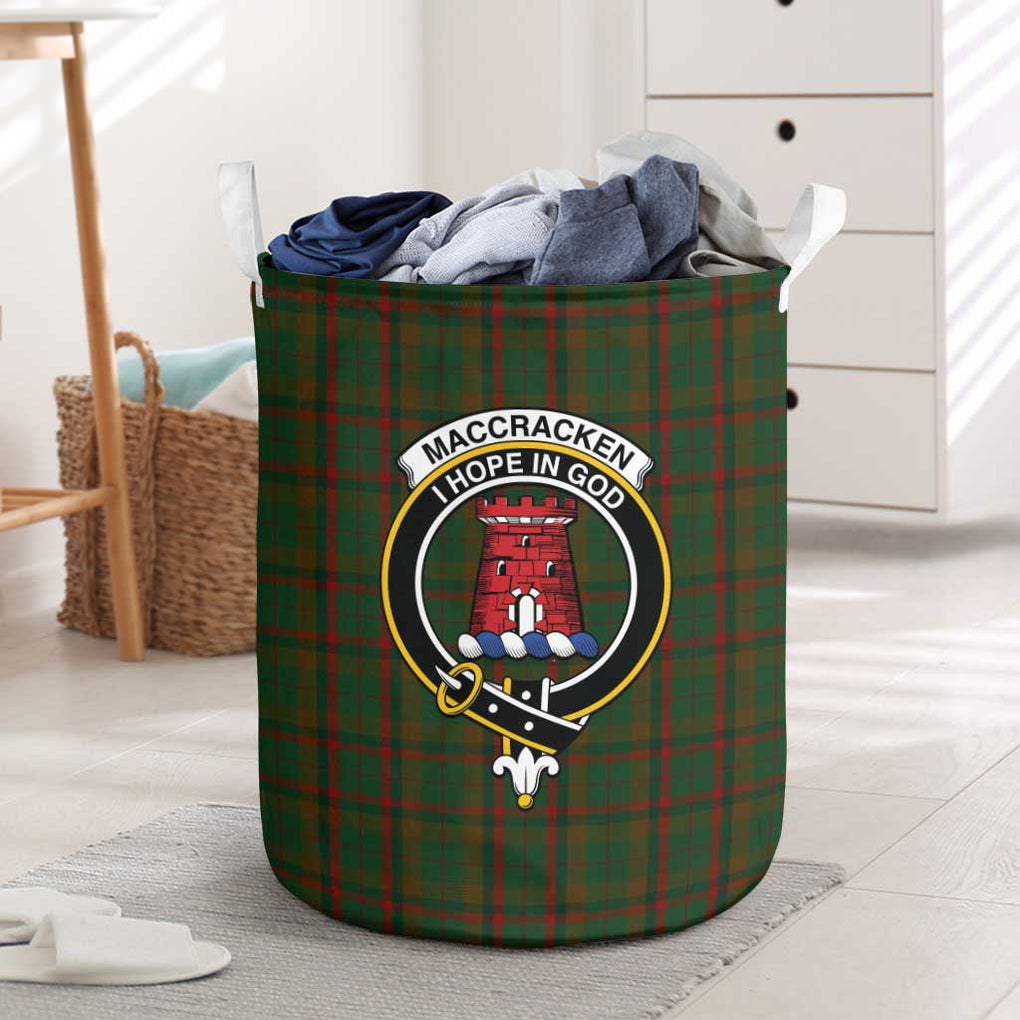 MacCracken Hunting Tartan Laundry Basket with Family Crest One Size - Tartanvibesclothing Shop