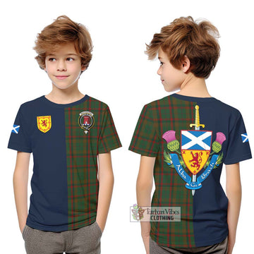MacCracken Hunting Tartan Kid T-Shirt Alba with Scottish Lion Royal Arm Half Style Youth XL Size14 - Tartan Vibes Clothing