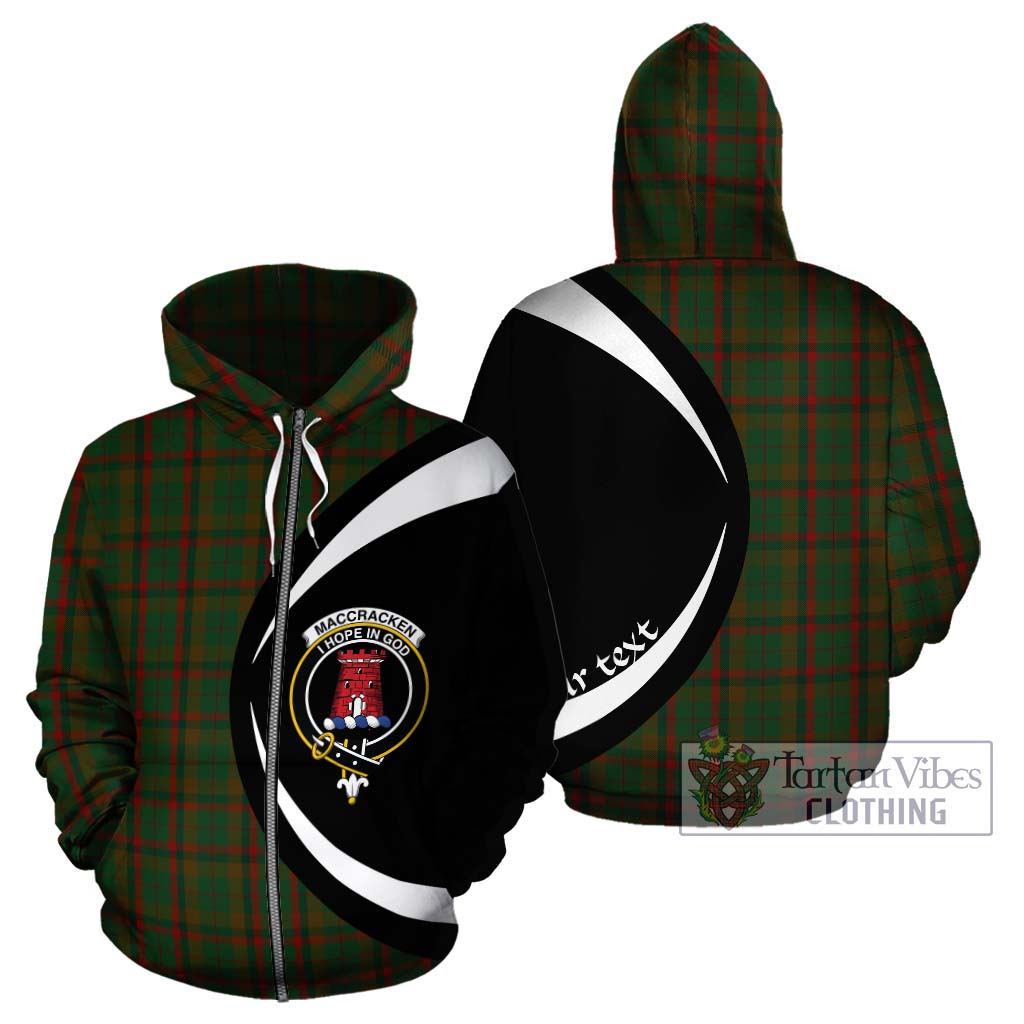 Tartan Vibes Clothing MacCracken Hunting Tartan Hoodie with Family Crest Circle Style