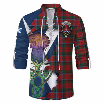 MacCracken (McCracken) Tartan Family Crest Ghillie Kilt Shirt Scottish Thistle Celtic Inspired Men - Tartan Vibes Clothing