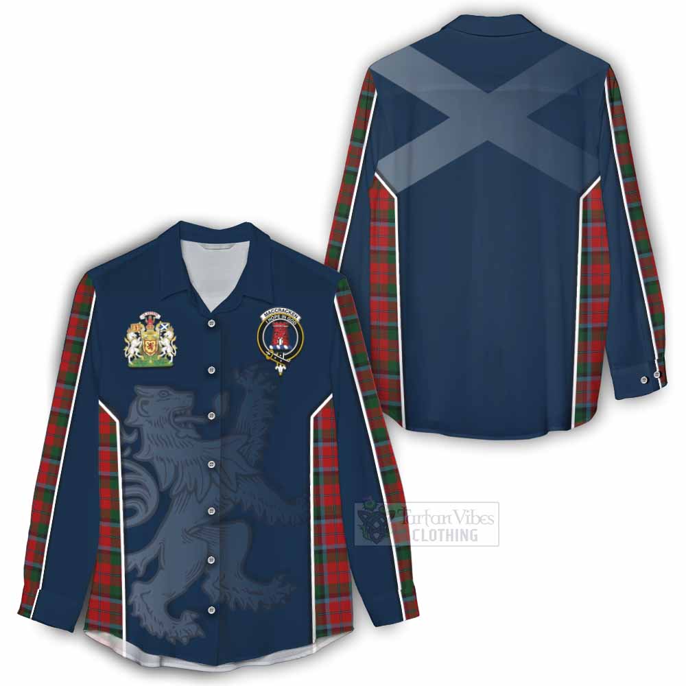 Tartan Vibes Clothing MacCracken (McCracken) Tartan Women's Casual Shirt with Family Crest and Lion Rampant Vibes Sport Style