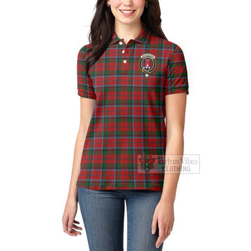 MacCracken (McCracken) Tartan Women's Polo Shirt with Family Crest Celtic Skull Style - Tartan Vibes Clothing