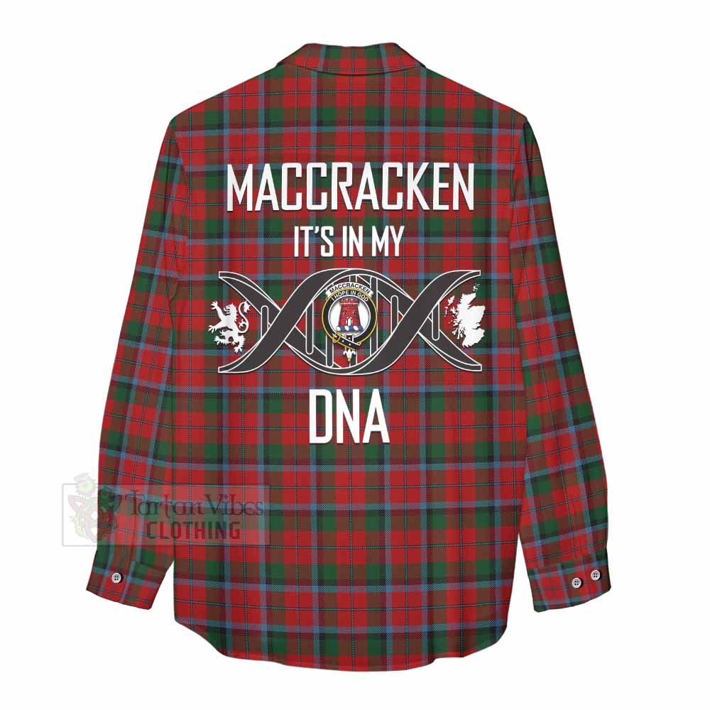 Tartan Vibes Clothing MacCracken (McCracken) Tartan Women's Casual Shirt with Family Crest DNA In Me Style