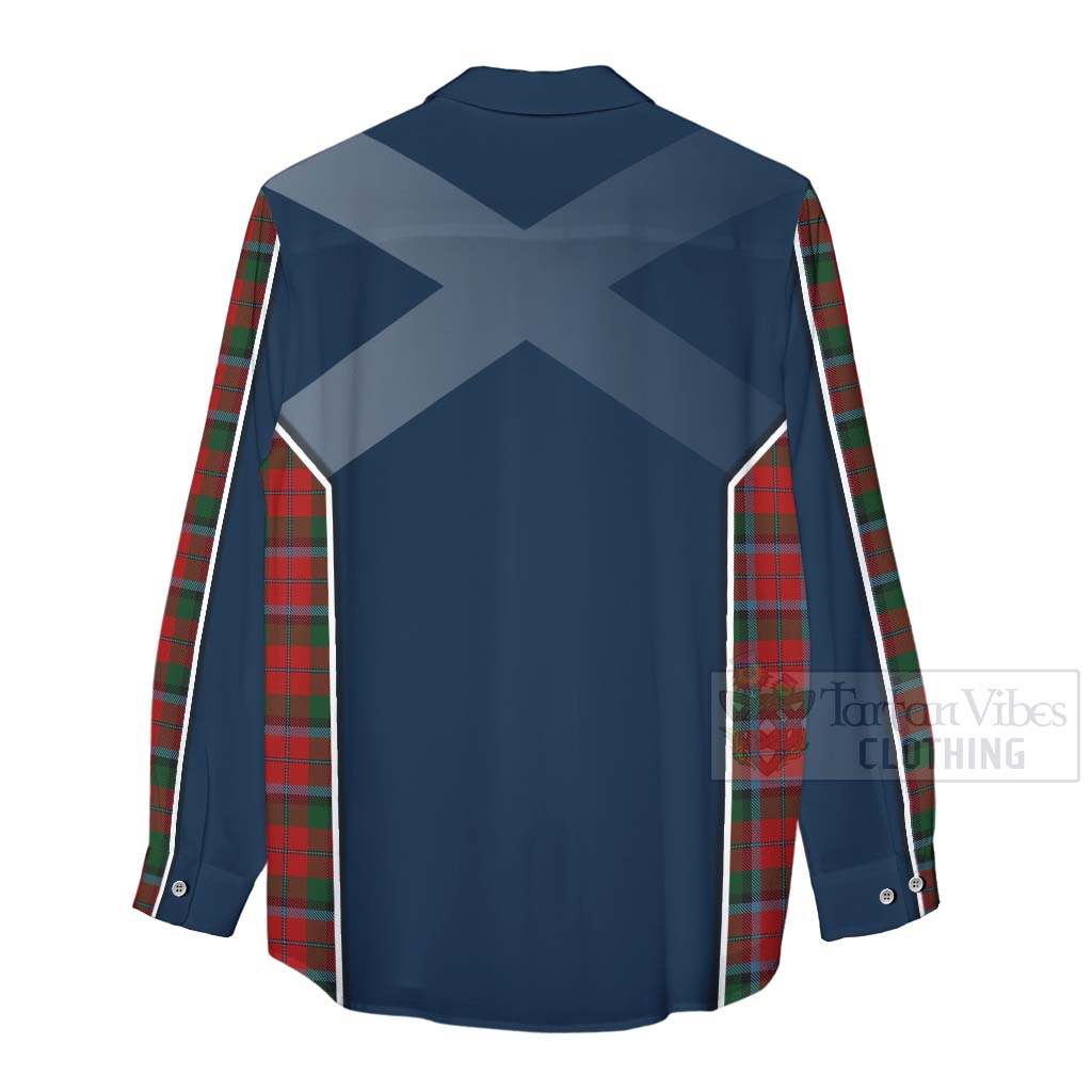 Tartan Vibes Clothing MacCracken (McCracken) Tartan Women's Casual Shirt with Family Crest and Scottish Thistle Vibes Sport Style