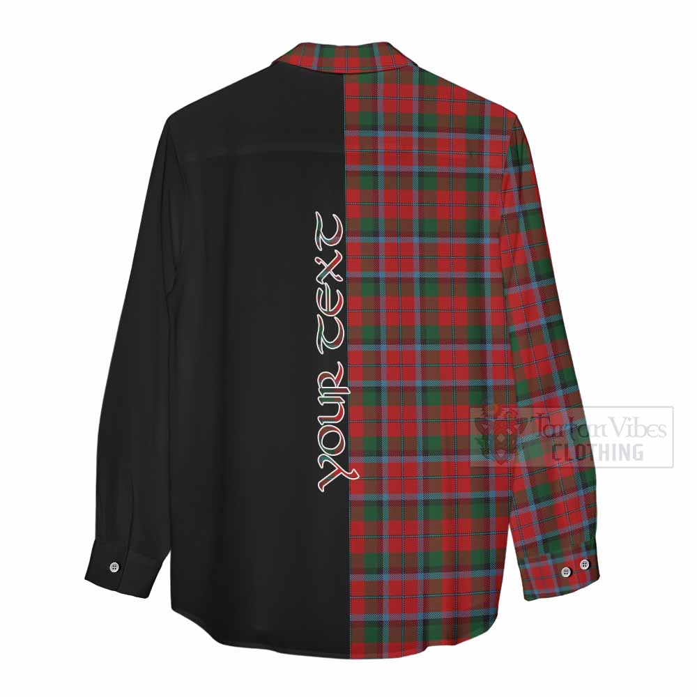 Tartan Vibes Clothing MacCracken (McCracken) Tartan Women's Casual Shirt with Family Crest and Half Of Me Style