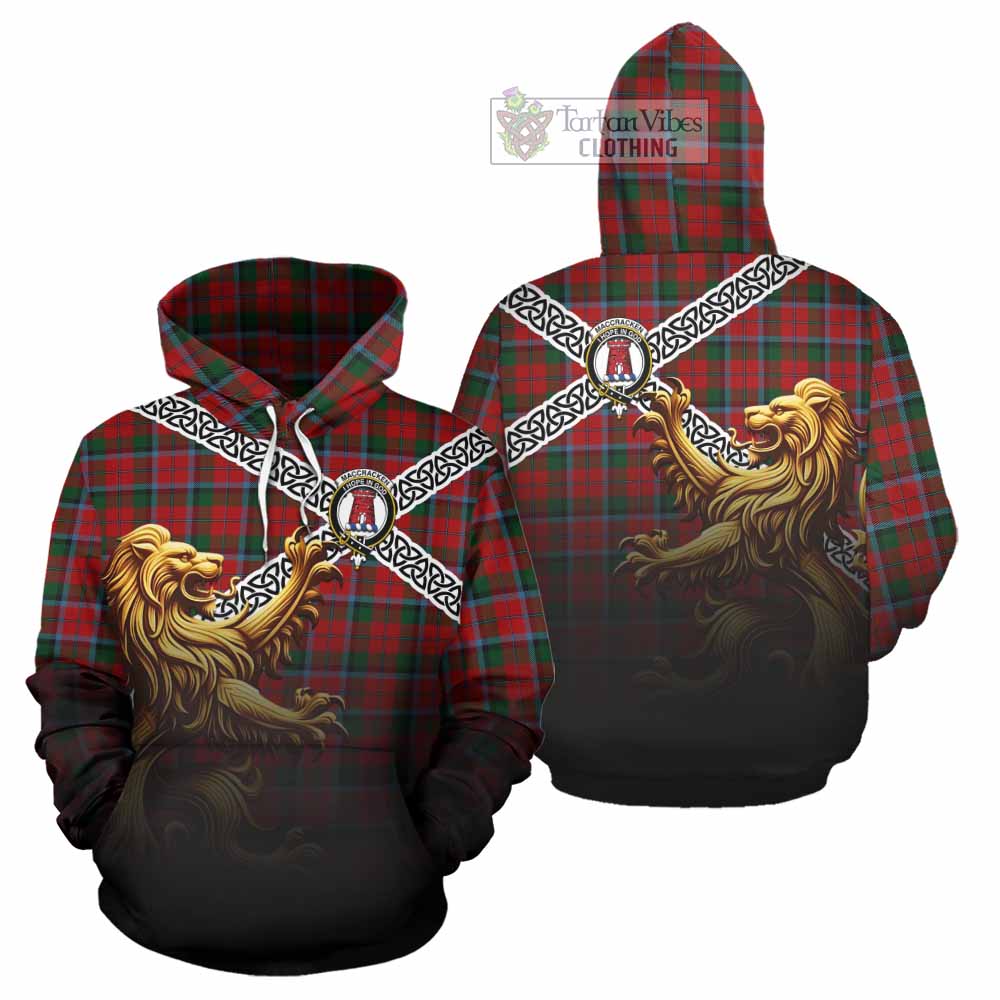 MacCracken (McCracken) Crest Tartan Hoodie with Golden Lion Emblem Celtic Style - Tartan Vibes Clothing