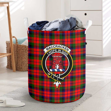 MacCracken Modern Tartan Laundry Basket with Family Crest