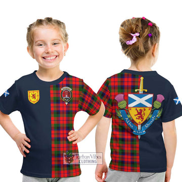 MacCracken Modern Tartan Kid T-Shirt Alba with Scottish Lion Royal Arm Half Style - Tartan Vibes Clothing