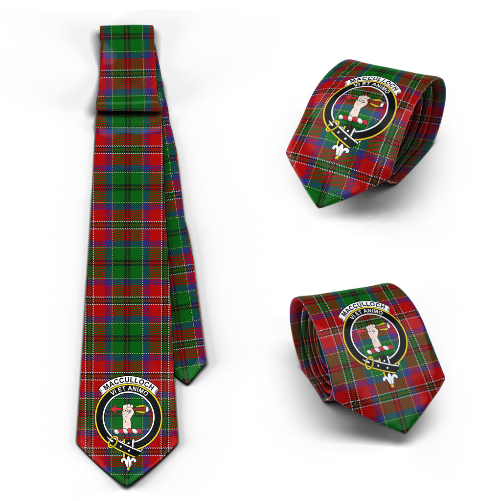 MacCulloch (McCulloch) Tartan Classic Necktie with Family Crest Necktie One Size - Tartan Vibes Clothing