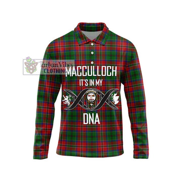 MacCulloch (McCulloch) Tartan Long Sleeve Polo Shirt with Family Crest DNA In Me Style