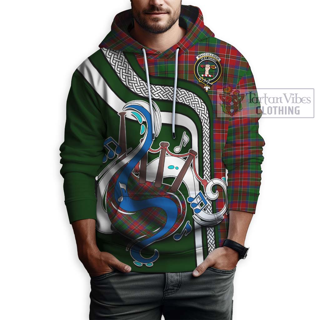 Tartan Vibes Clothing MacCulloch Tartan Hoodie with Epic Bagpipe Style