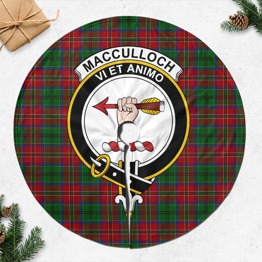 MacCulloch Tartan Christmas Tree Skirt with Family Crest - Tartanvibesclothing