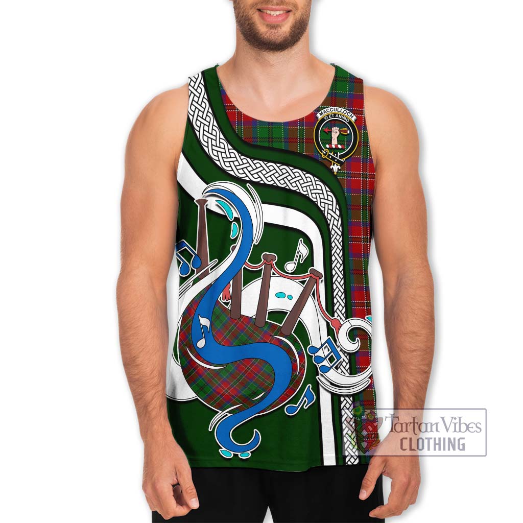 Tartan Vibes Clothing MacCulloch Tartan Men's Tank Top with Epic Bagpipe Style