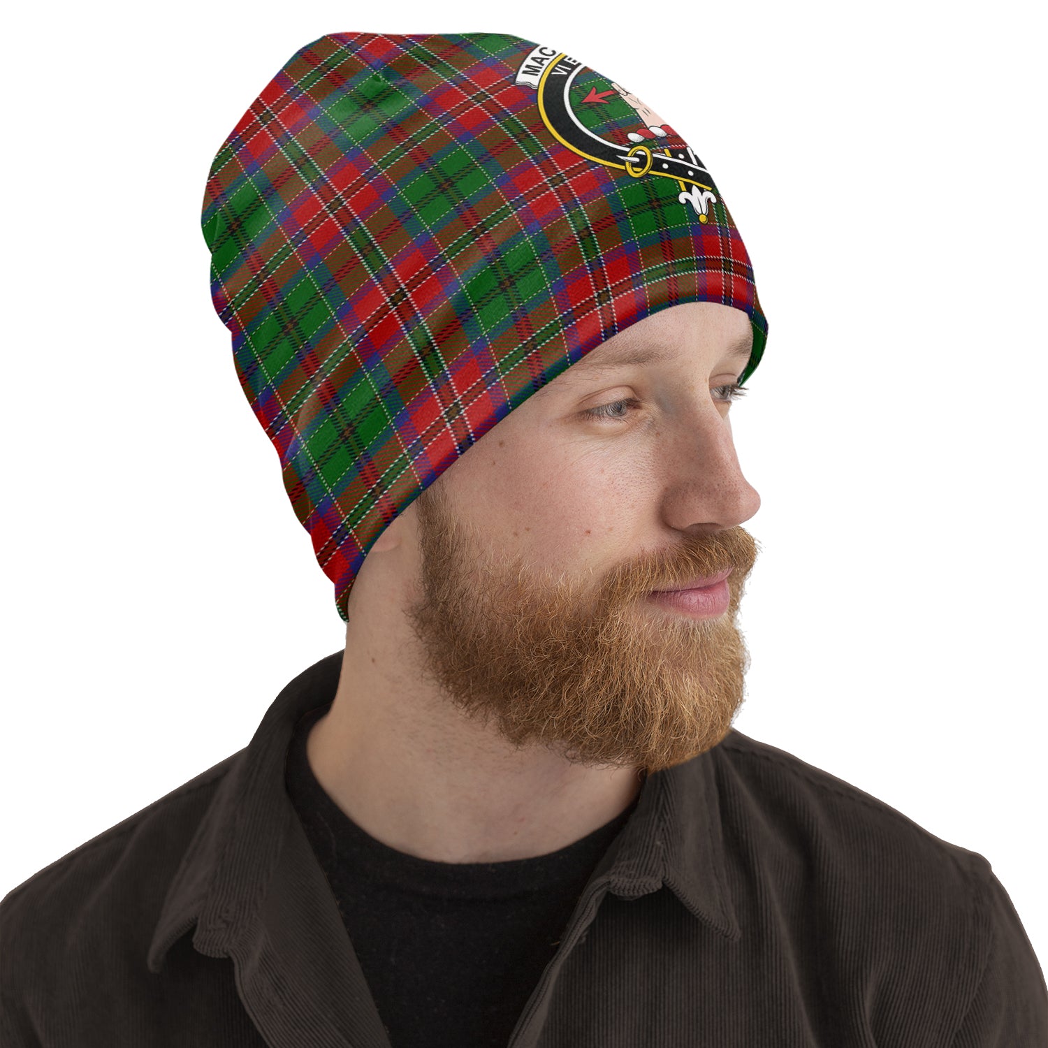 MacCulloch (McCulloch) Tartan Beanies Hat with Family Crest One Size 10.5*10.2 inches - Tartan Vibes Clothing