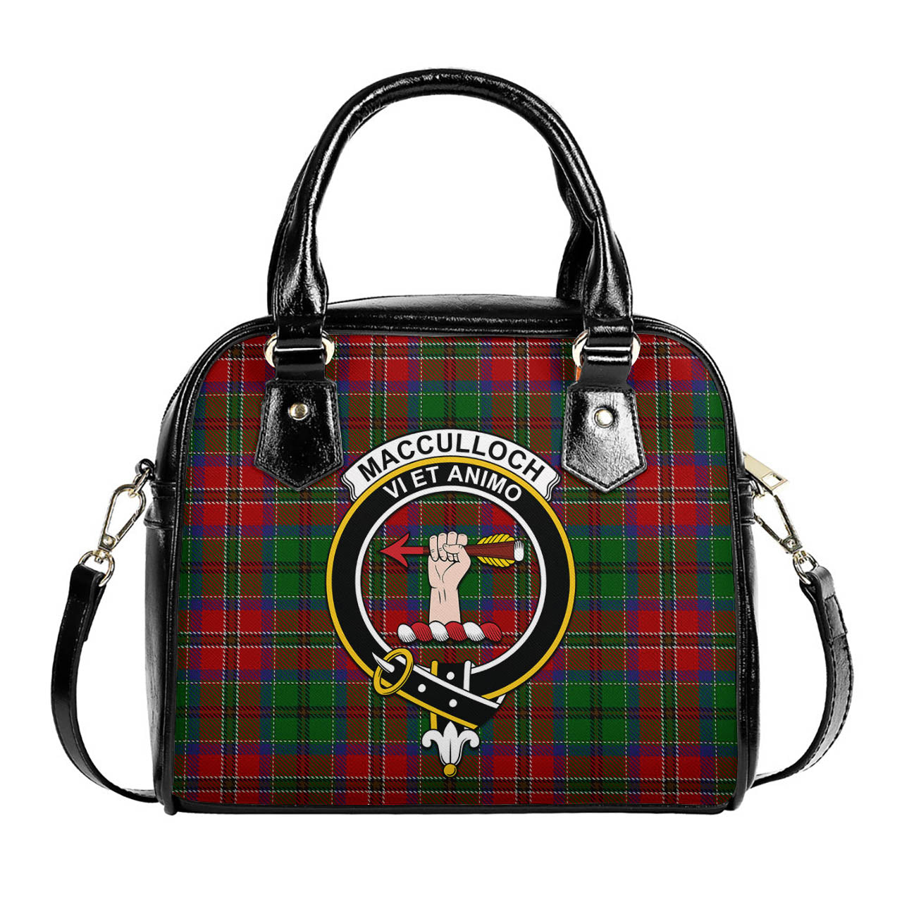 MacCulloch Tartan Shoulder Handbags with Family Crest One Size 6*25*22 cm - Tartanvibesclothing