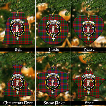 MacCulloch (McCulloch) Tartan Christmas Ceramic Ornaments with Family Crest