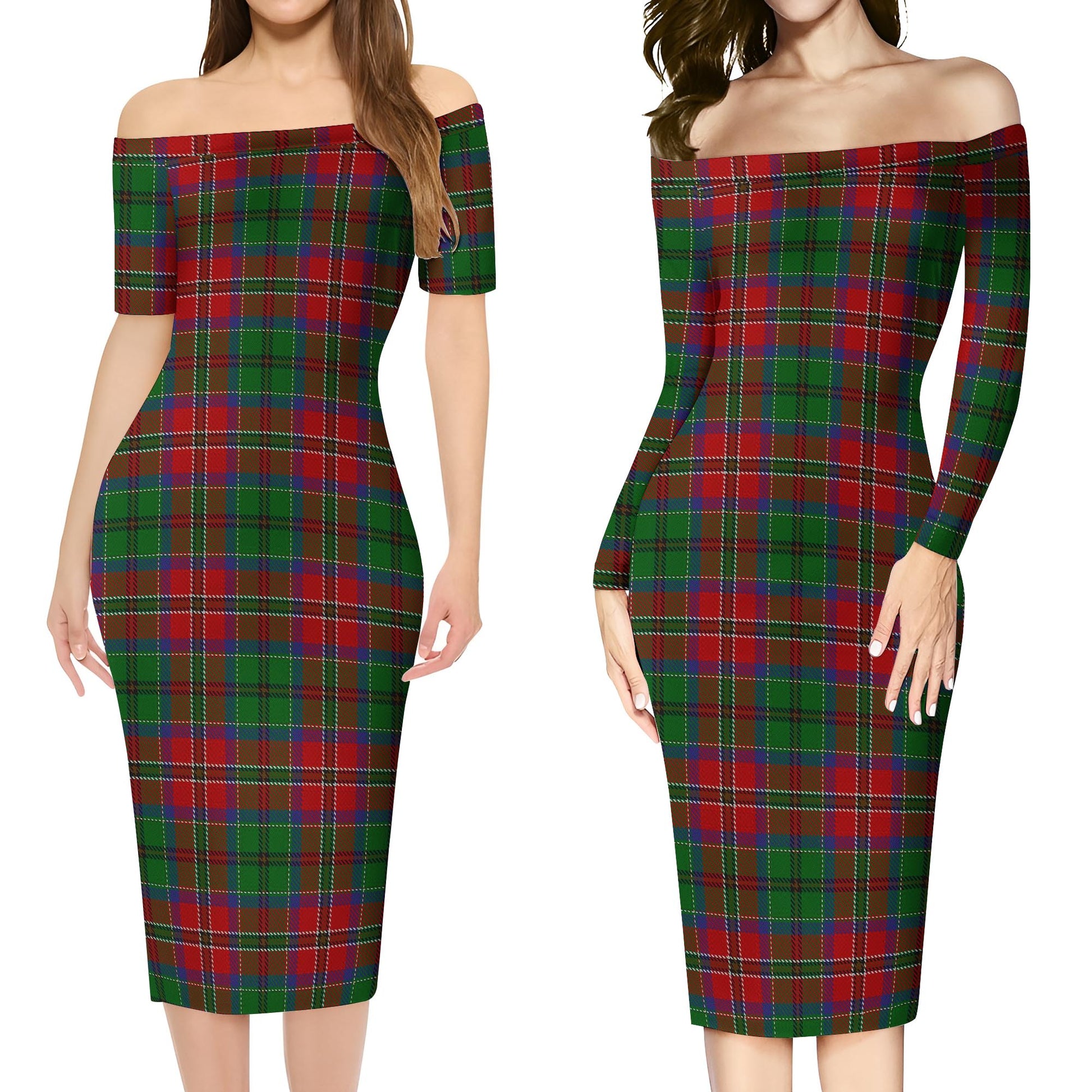 MacCulloch Tartan Off Shoulder Lady Dress Women's Dress - Tartanvibesclothing