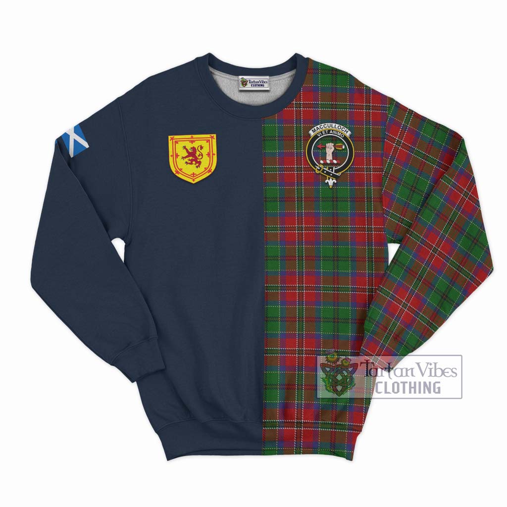 Tartan Vibes Clothing MacCulloch Tartan Sweatshirt with Scottish Lion Royal Arm Half Style