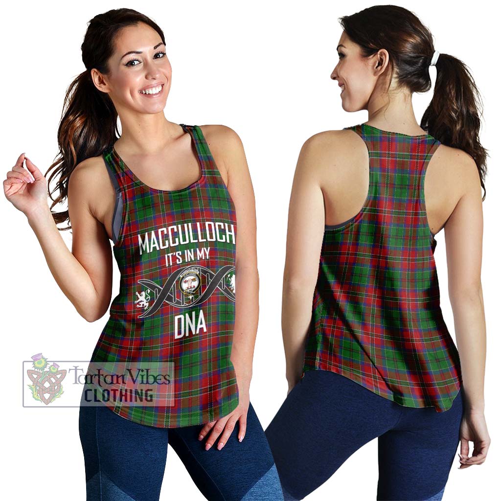 Tartan Vibes Clothing MacCulloch Tartan Women's Racerback Tanks with Family Crest DNA In Me Style