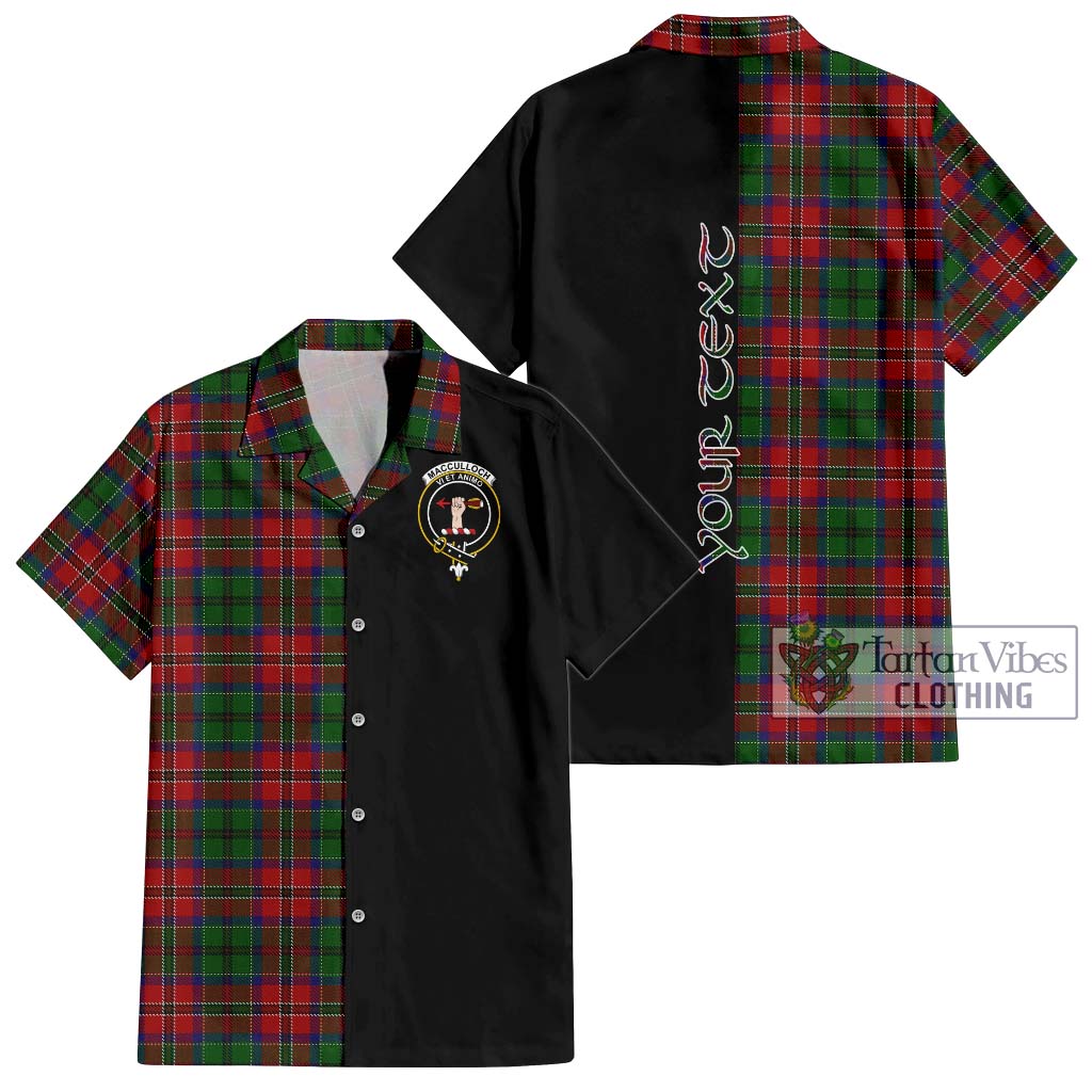 Tartan Vibes Clothing MacCulloch Tartan Short Sleeve Button Shirt with Family Crest and Half Of Me Style