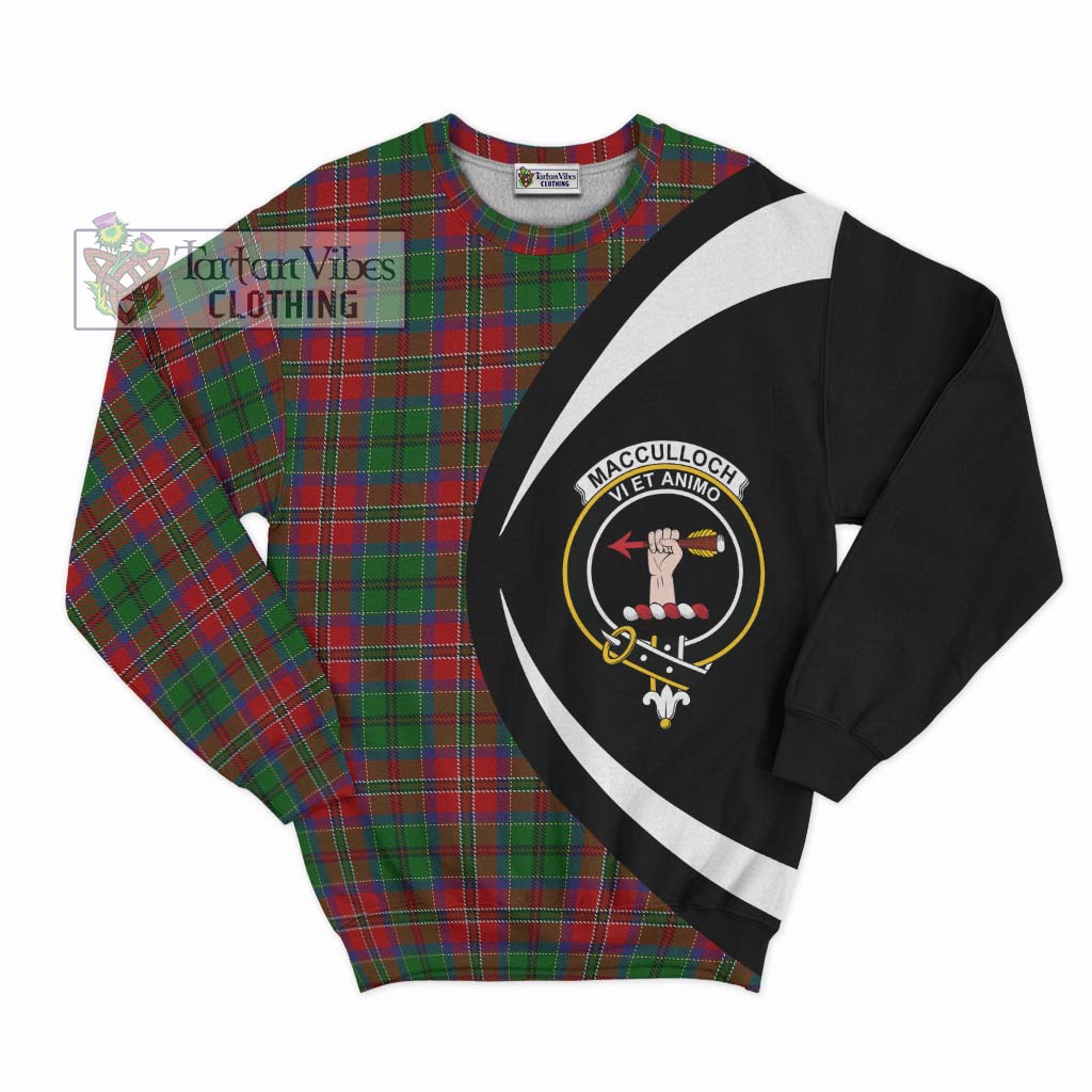 MacCulloch (McCulloch) Tartan Sweatshirt with Family Crest Circle Style Unisex - Tartan Vibes Clothing