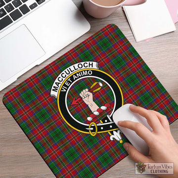 MacCulloch Tartan Mouse Pad with Family Crest