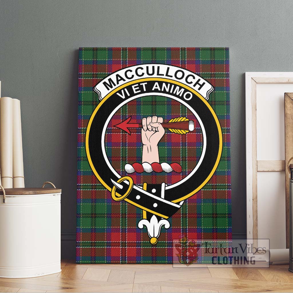 Tartan Vibes Clothing MacCulloch Tartan Canvas Print Wall Art with Family Crest