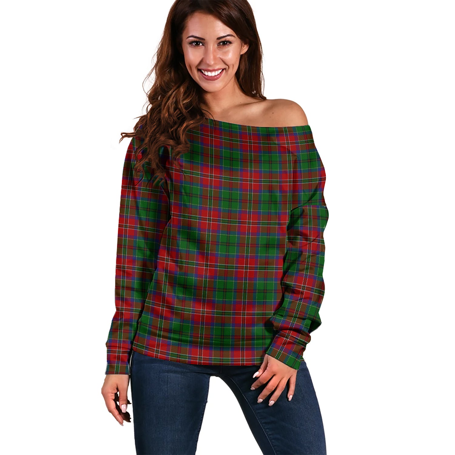 MacCulloch Tartan Off Shoulder Women Sweater Women - Tartanvibesclothing