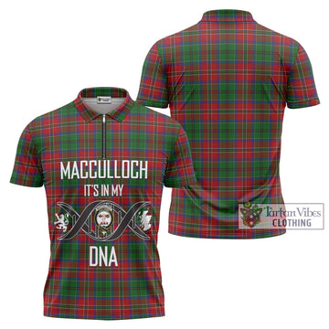 MacCulloch (McCulloch) Tartan Zipper Polo Shirt with Family Crest DNA In Me Style