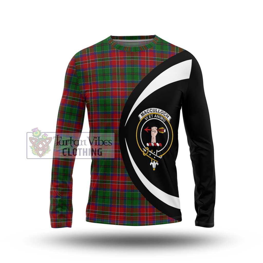 MacCulloch (McCulloch) Tartan Long Sleeve T-Shirt with Family Crest Circle Style Unisex - Tartan Vibes Clothing