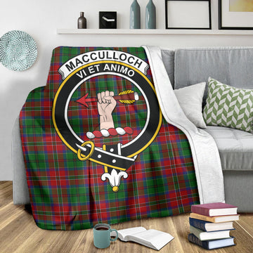 MacCulloch (McCulloch) Tartan Blanket with Family Crest