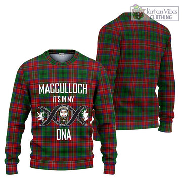 MacCulloch (McCulloch) Tartan Knitted Sweater with Family Crest DNA In Me Style