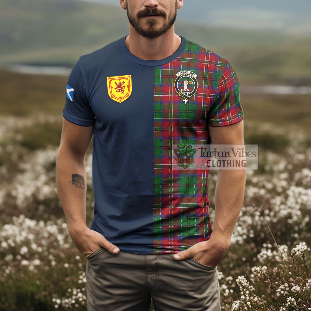 Tartan Vibes Clothing MacCulloch Tartan T-Shirt Alba with Scottish Lion Royal Arm Half Style