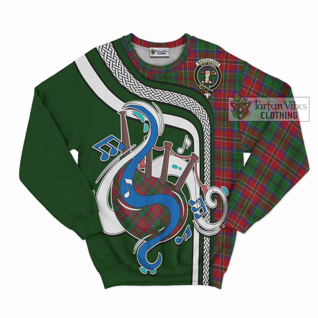 Tartan Vibes Clothing MacCulloch Tartan Sweatshirt with Epic Bagpipe Style